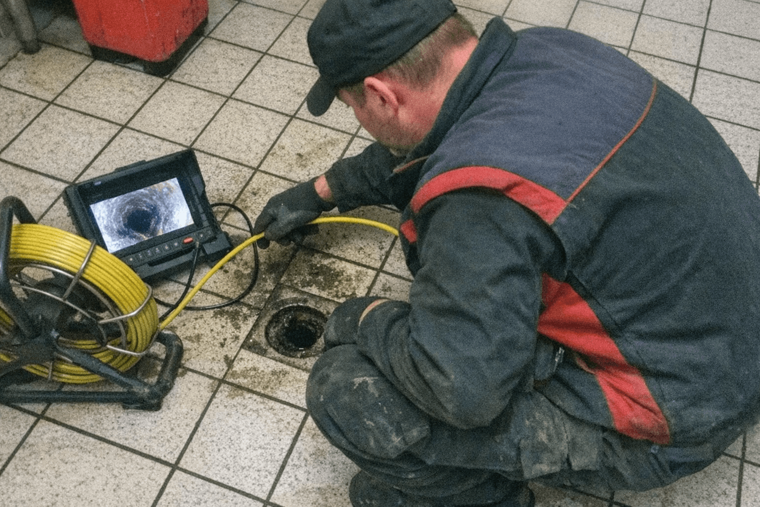 Überprüfung der Rohre mit einer modernen Kamera